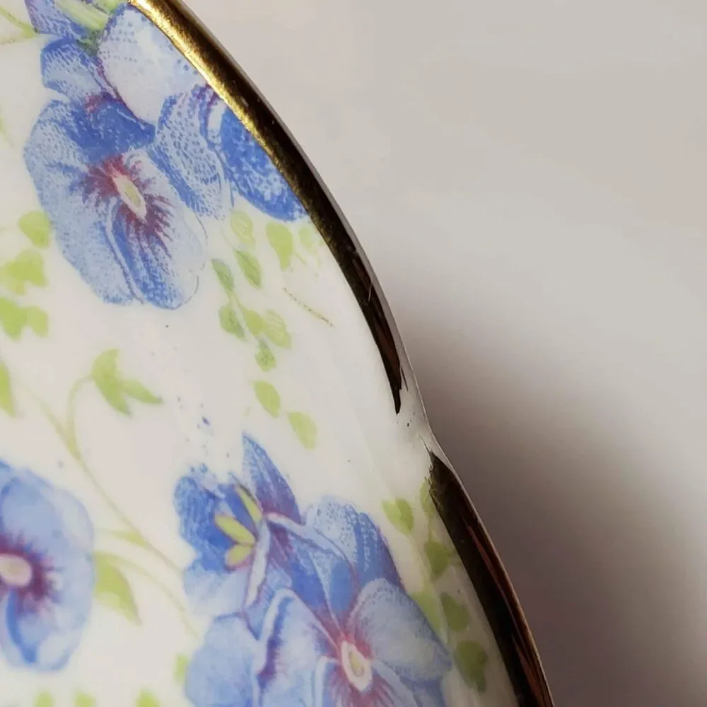 Royal Albert Teacup and Saucer Blue Pansy Vintage